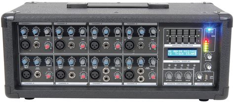 Powered Mixer 8 Channel Effects Usb 200 Watts Rms Sound