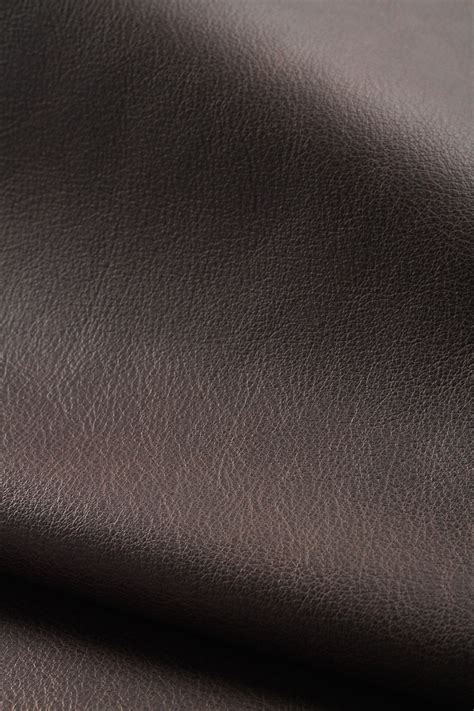 Chocolate Brown Leather Grain Genuine Leather Upholstery Fabric
