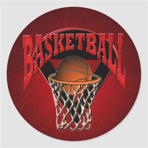 Into The Hoop Basketball And Backboard Classic Round Sticker Zazzle