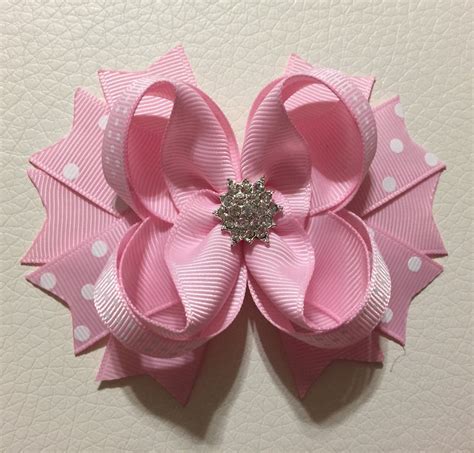 Pink Boutique Hair Bows Baby Girl Hair Bow Stacked Hair Bow