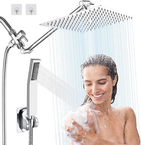rainfall shower head with handheld combo 12 chrome shower head with 13 extension arm