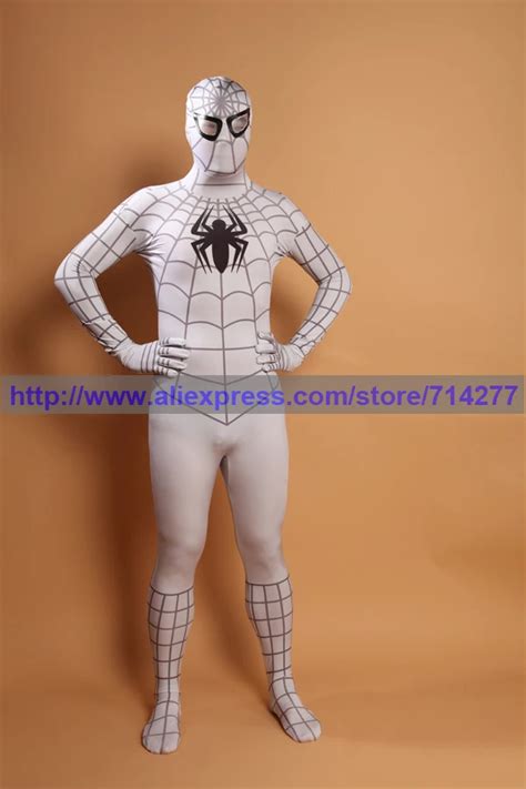 Superhero Black And White Cool Spiderman Costume Spiderman Lycra