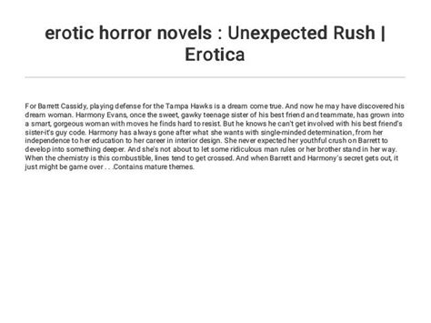 erotic horror novels unexpected rush erotica