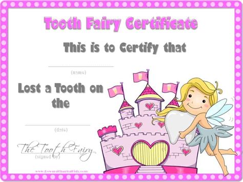 Tooth Fairy Certificate World News