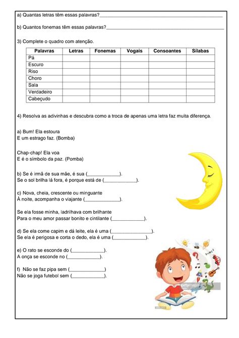 Atividades De Fonemas E Letras