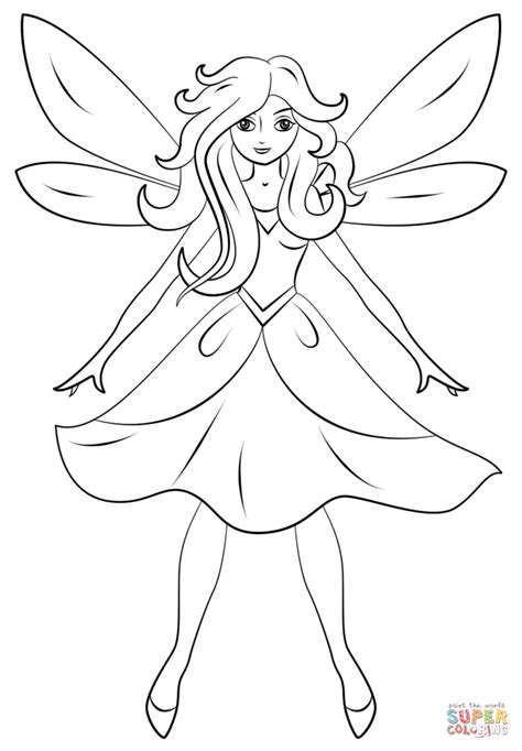 Beautiful Fairy Coloring Page Free Printable Coloring Pages