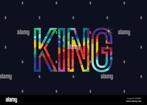King Word Typography Design In Rainbow Colors Suitable For Logo Or Text