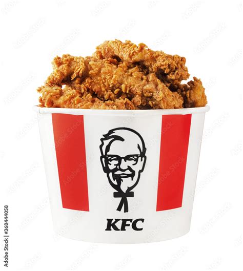 A Lots Of KFC Chicken Hot Wings Or Strips In Bucket Of KFC Stock Photo