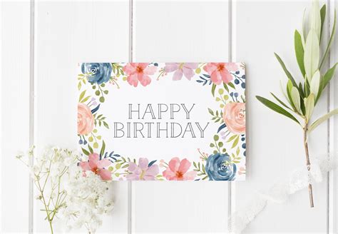Pretty Birthday Card Flower Birthday Card Best Friend Card Etsy