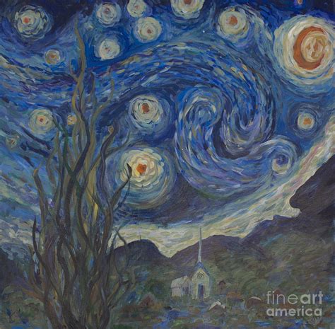 Starry Night Copy 8 Painting By Avonelle Kelsey Pixels