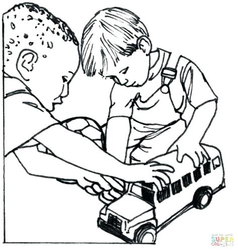 Children Sharing Coloring Page At Getdrawings Free Download