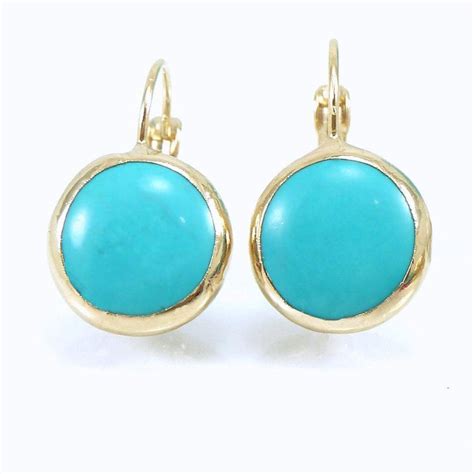 Gold Turquoise Earrings Turquoise Drop Earrings Turquoise Etsy