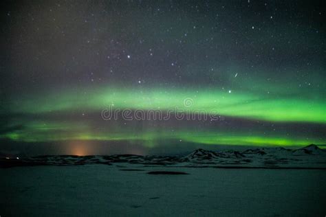 Aurora Borealisnorthern Lights Above Iceland Stock Photo Image Of