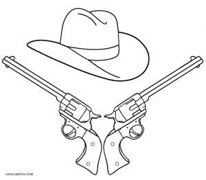 Classic m16 rifle gun fn scar assault rifle coloring page. Printable Cowboy Coloring Pages For Kids | Cool2bKids