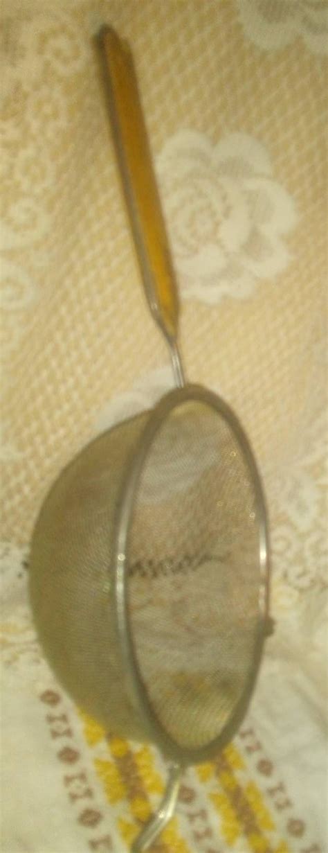 Vintage Wire Mesh Strainer With Wooden Handle Etsy