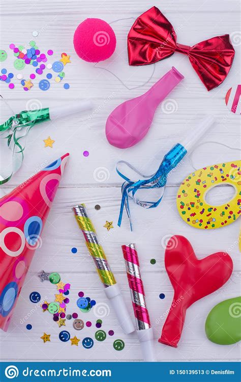 Various Accessories For Kids Birthday Party Stock Image Image Of