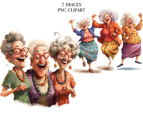 Old Ladies Clipart Women Clipart Png Old People Clipart Old Etsy