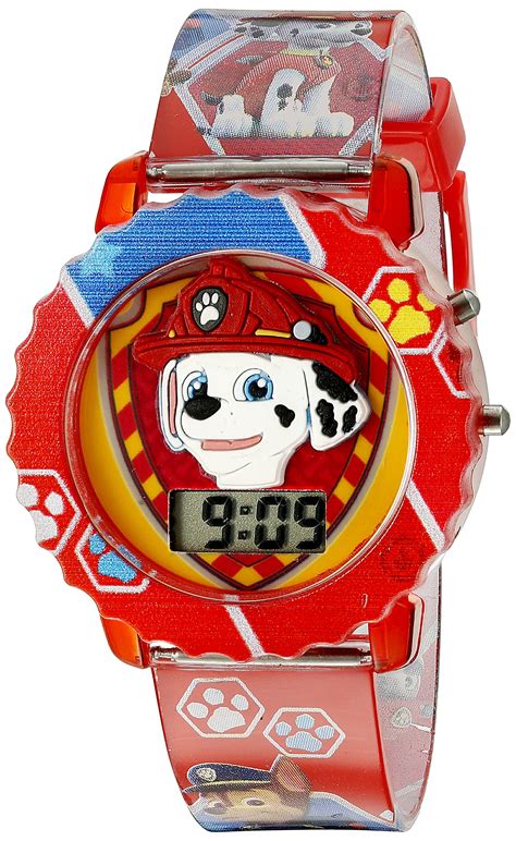 Paw Patrol Kids Digital Watch With Red Case Comfortable Red Strap