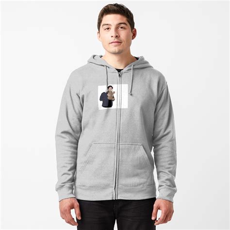 Damon Salvatore With Teddy Bear Zipped Hoodie By Bbarassi Redbubble