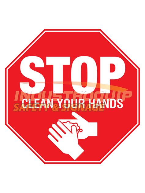 Stop Wash Your Hands Sign 5 Pack Industroquip