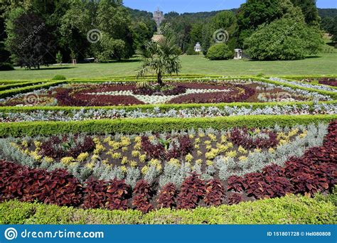 Flowerbed At Castle Wilhelmhohe In Mountainpark Bergpark Castle Park