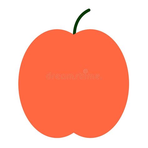 Peach Flat Icon Stock Vector Illustration Of Core Food 79660500