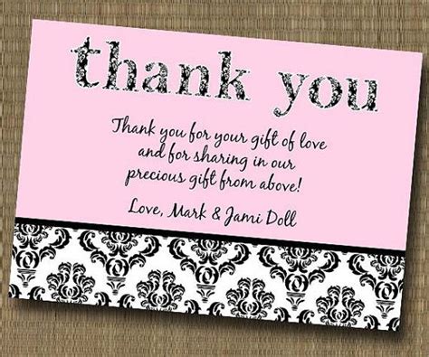 Damask Shabby Chic Thank You Card Baby Shower Bridal Shower Birthday