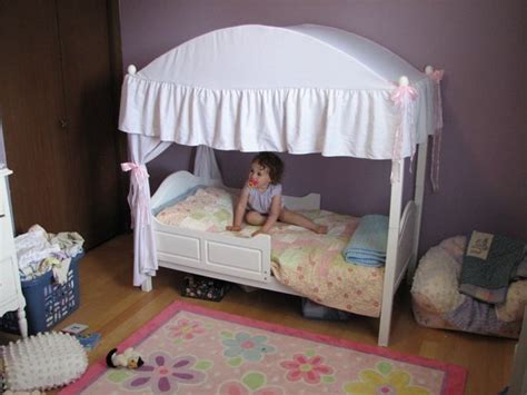 Might be very helpful for after they have their very own company: TODDLER CANOPY BED | One Step Ahead 2-In-1 Canopy Toddler ...
