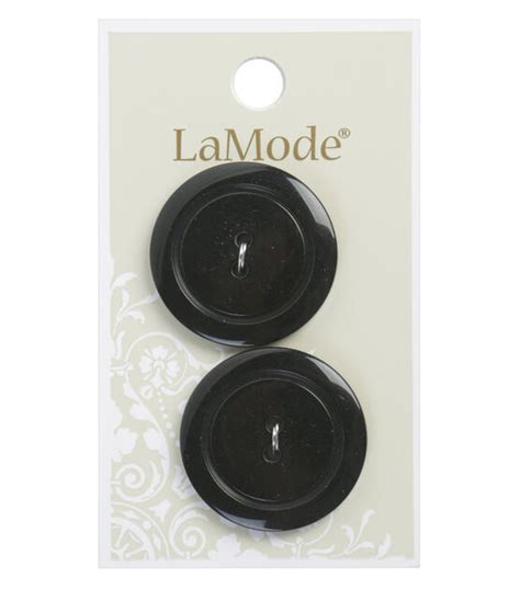 La Mode 2pk 1 18 Black Shiny 2 Hole Buttons Joann