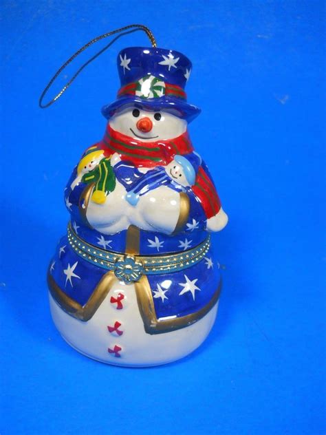 Homemade cold porcelain snowman christmas ornament. Mr. Christmas Porcelain Snowman Music Box Ornament Skaters ...