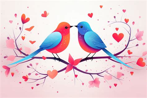 Valentines Day Love Bird Graphic By Background Graphics Illustration