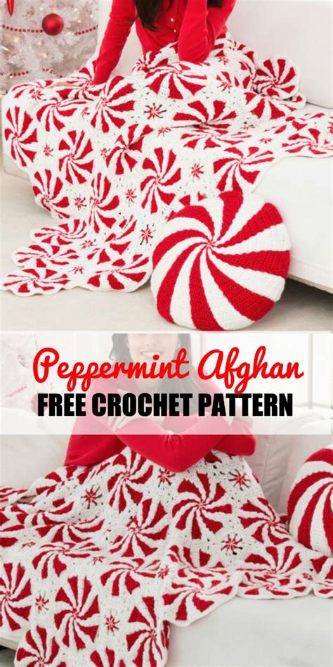 Crochet Peppermint Swirl Afghan The Whoot Christmas Crochet