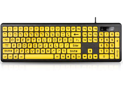 Buy Ubotie Large Print Computer Keyboard With Yellow Keys And Black