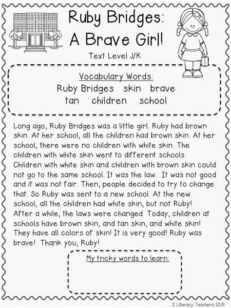 The activities in this lesson plan coordinate with the ruby bridges: MLK and a FREEBIE!!! | Ruby bridges, Literacy teachers ...