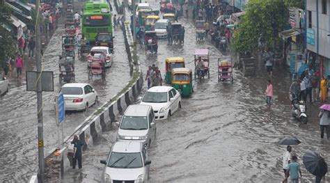 Delhi Receives Record Season Rainfall Traffic In Haywire The Indian