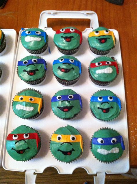Teenage Mutant Ninja Turtle Cupcakes Isaacs 3rd Birthday Turtle
