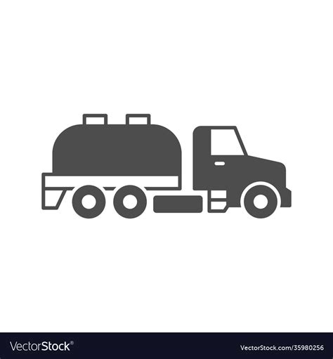 Sewage Truck Glyph Icon Or Septic Cleaning Car Vector Image