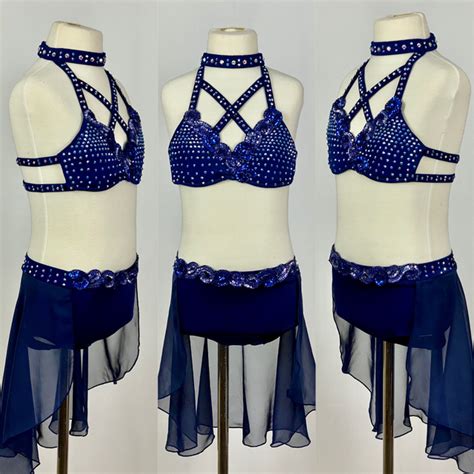 Lyricalcontemporary Navy Blue 2 Piece Competition Dance Costume Cl