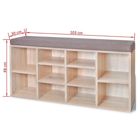 Get oak shoe organizers at target™ today. vidaXL Shoe Storage Bench 10 Compartments Oak Colour ...