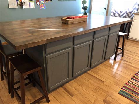 A Kitchen Island Made From Stock Cabinets Kitchen Island Furniture