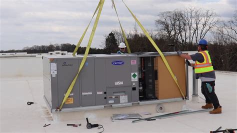 Commercial Hvac Rooftop Unit Installation Youtube