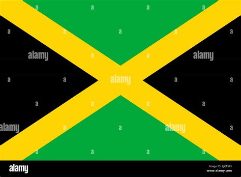 flag of jamaica jamaican national banner and patriotic symbol official colors flat vector