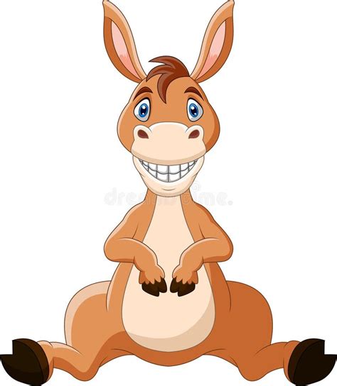 Cute Donkey Cartoon A Sitting Stock Vector Illustration Of Small