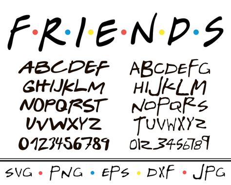 Friends Font Svg File Friends Alphabet Svg Cut File Tv Show Clipart