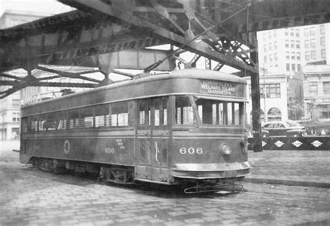 Queensboro Bridge Ry Trolley No 606 Ny Usa Vintage New York Staten