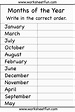 13 Printable Months Of The Year Worksheets / worksheeto.com