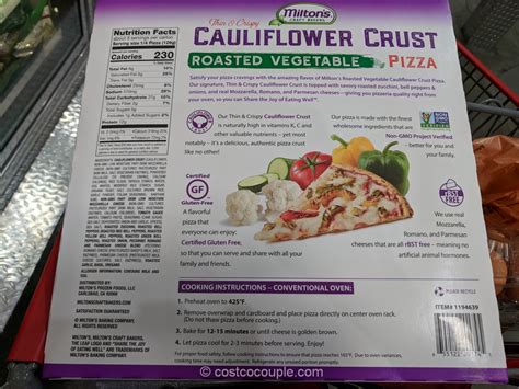Miltons Cauliflower Crust Vegetable Pizza