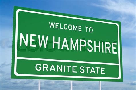 Welcome To New Hampshire State Road Sign Stock Image Colourbox