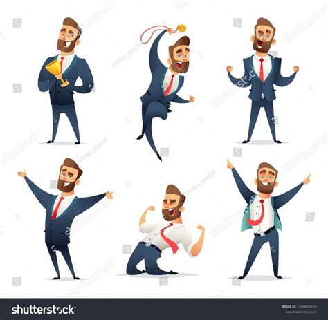 Collection Of Successful Charming Businessman Character In Different
