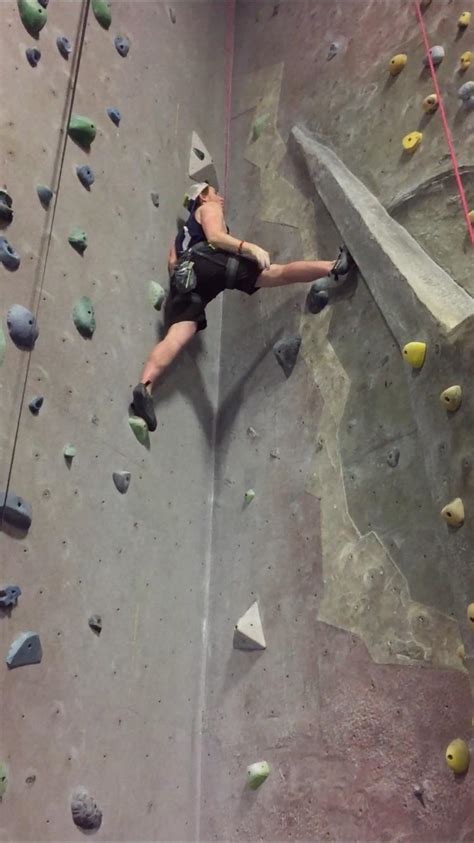 Pulling A Split To Take A Rest On A Rough Dihedral Route Rclimbing